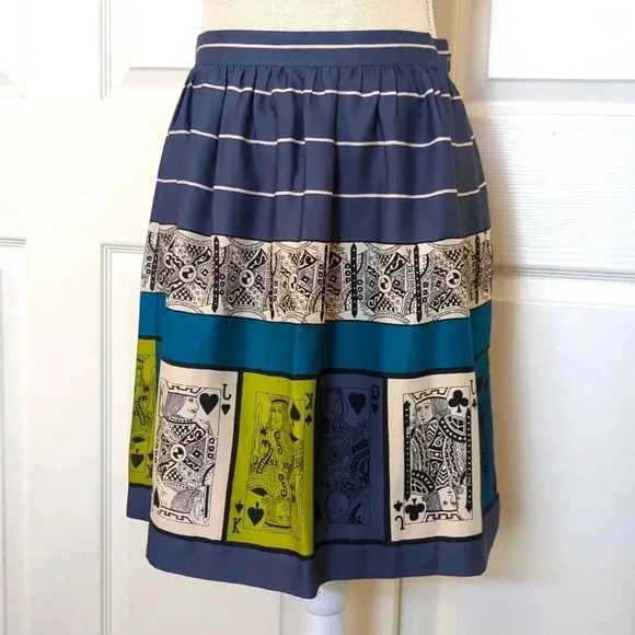 Anthropologie Pinochle Playing card Skirt - Picture 4 of 7